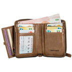 Baellerry D3124 Short PU Leather Wallet Zipper Retro Youth Small Wallet(Purple Horizontal) - British D'sire