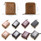 Baellerry D3124 Short PU Leather Wallet Zipper Retro Youth Small Wallet(Purple Horizontal) - British D'sire