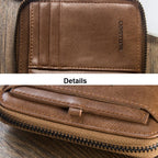 Baellerry D3124 Short PU Leather Wallet Zipper Retro Youth Small Wallet(Purple Horizontal) - British D'sire