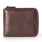 Baellerry D3124 Short PU Leather Wallet Zipper Retro Youth Small Wallet(Purple Horizontal) - British D'sire