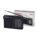 BAIJIALI BJL228 Retro Portable Two Band FM AM Radio Built - in Speaker(Black) - British D'sire