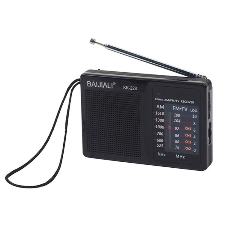 BAIJIALI BJL228 Retro Portable Two Band FM AM Radio Built - in Speaker(Black) - British D'sire Main image