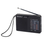 BAIJIALI BJL228 Retro Portable Two Band FM AM Radio Built - in Speaker(Black) - British D'sire
