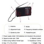 BAIJIALI BJL228 Retro Portable Two Band FM AM Radio Built - in Speaker(Black) - British D'sire