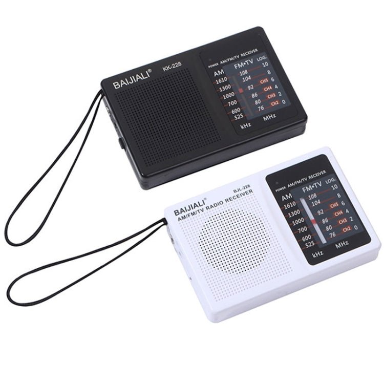 BAIJIALI BJL228 Retro Portable Two Band FM AM Radio Built-in Speaker(White) Secondary image