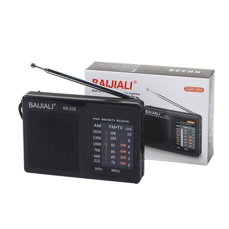 BAIJIALI BJL228 Retro Portable Two Band FM AM Radio Built - in Speaker(White) - British D'sire