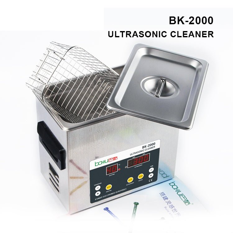 BAKU BK - 2000 120W 3.36L LCD Display Heating Ultrasonic Cleaner with Basket, AC 220V, EU Plug - British D'sire