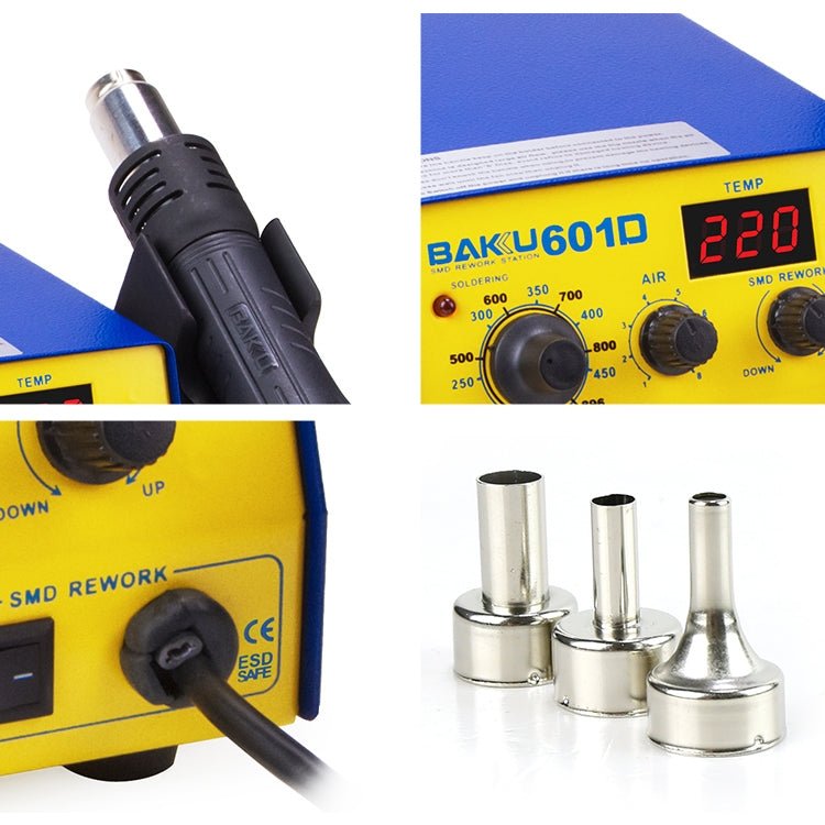 BAKU BK - 601D AC 110V LED Display 2 in 1 Hot Air Gun Soldering Iron Soldering Station - British D'sire