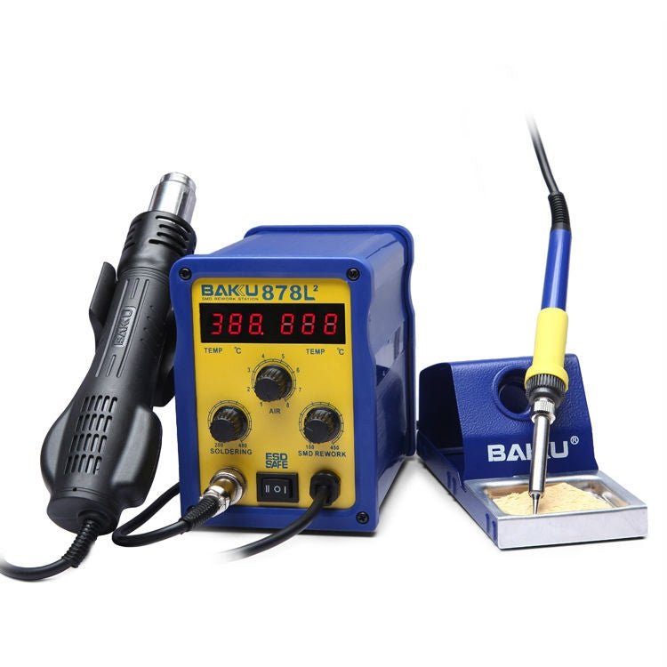 BAKU BK - 878L2 AC 220V LED Display 2 in 1 Hot Air Gun Soldering Iron Soldering Station - British D'sire Main image