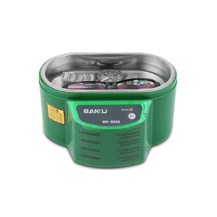 BAKU BK - 9030 30W 0.8L LCD Display Ultrasonic Cleaner, AC 220V, EU Plug(Green) - British D'sire