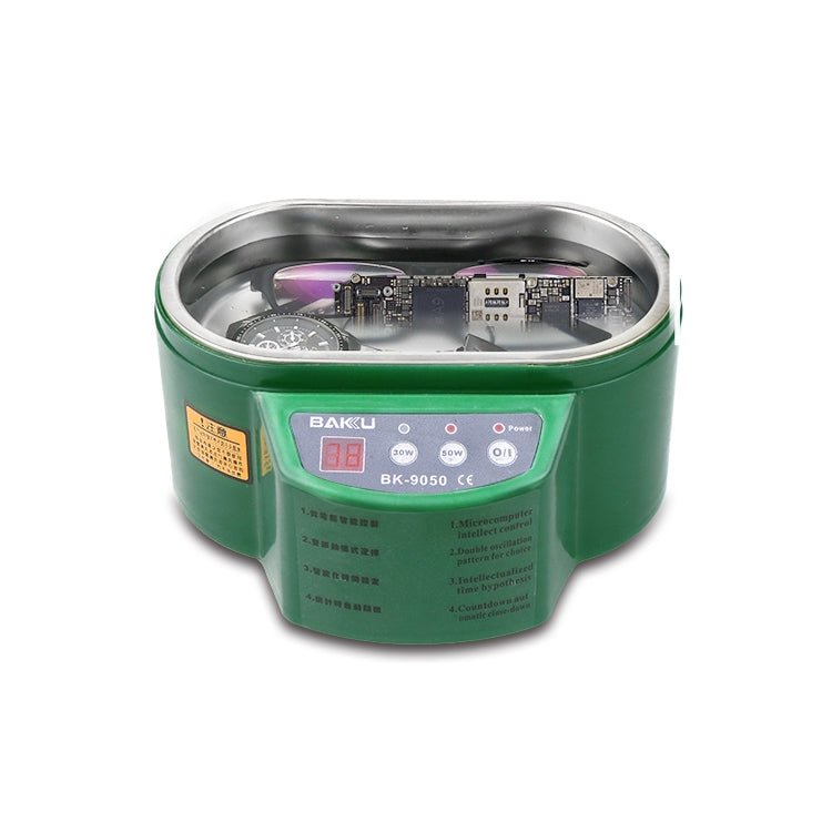 BAKU BK - 9050 30W / 50W Adjustable 0.6L LCD Display Ultrasonic Cleaner, AC 110V(White) - British D'sire