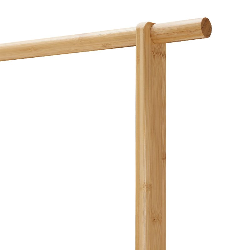 Bamboo Garment Rack with Woven Rattan Storage - Garment Rack - British D'sire