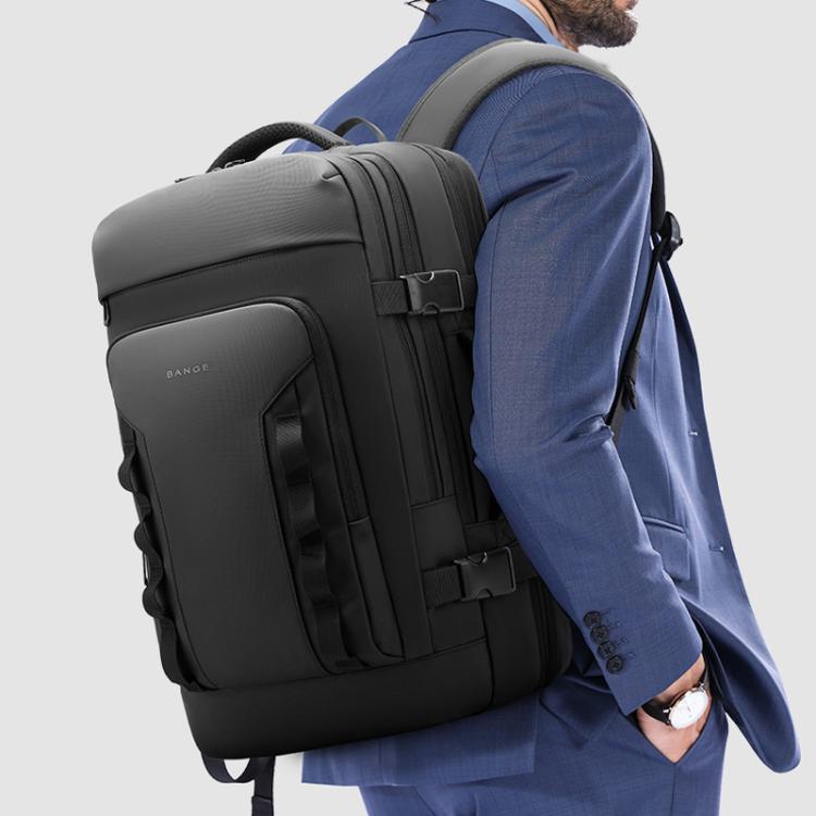 BG-3055 Men Large Capacity Shoulder Bag Expanded Capacity Business Travel Backpack(Black) Secondary image