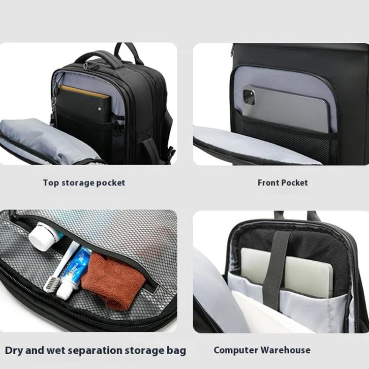 BANGE BG - 3055 Men Large Capacity Shoulder Bag Expanded Capacity Business Travel Backpack(Black) - British D'sire