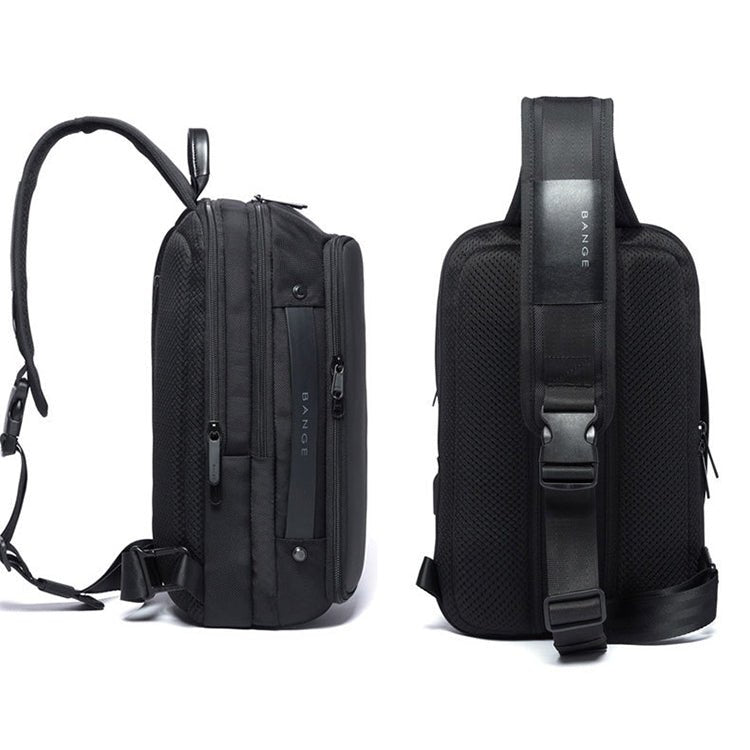 BANGE Fashion Casual Shoulder Bag Outdoor USB Chest Bag (Black) - British D'sire