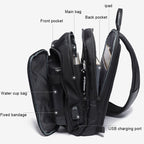BANGE Fashion Casual Shoulder Bag Outdoor USB Chest Bag (Black) - British D'sire