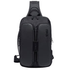 BANGE Fashion Casual Shoulder Bag Outdoor USB Chest Bag (Black) - British D'sire