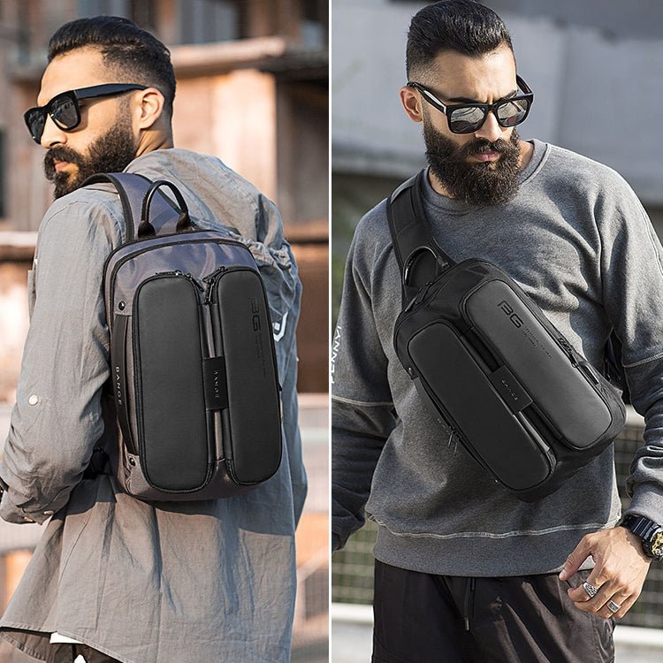 BANGE Fashion Casual Shoulder Bag Outdoor USB Chest Bag (Black) - British D'sire