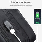 BANGE Fashion Casual Shoulder Bag Outdoor USB Chest Bag (Black) - British D'sire