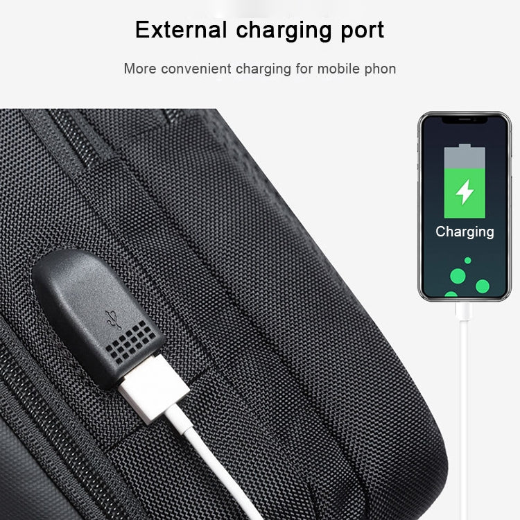 BANGE Fashion Casual Shoulder Bag Outdoor USB Chest Bag (Black) - British D'sire