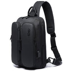 BANGE Fashion Casual Shoulder Bag Outdoor USB Chest Bag (Black) - British D'sire