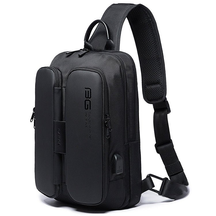 BANGE Fashion Casual Shoulder Bag Outdoor USB Chest Bag (Black) - British D'sire