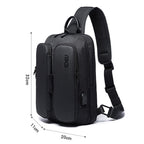 BANGE Fashion Casual Shoulder Bag Outdoor USB Chest Bag (Black) - British D'sire