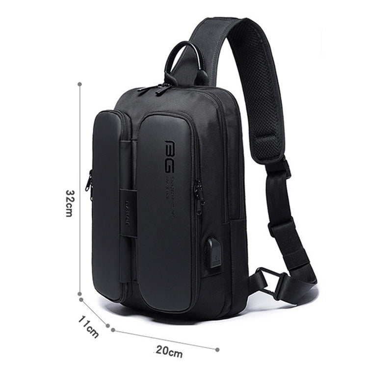 BANGE Fashion Casual Shoulder Bag Outdoor USB Chest Bag (Black) - British D'sire