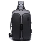 BANGE Fashion Casual Shoulder Bag Outdoor USB Chest Bag (Grey) - British D'sire
