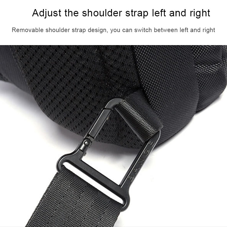 BANGE Fashion Casual Shoulder Bag Outdoor USB Chest Bag (Grey) - British D'sire