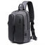 BANGE Fashion Casual Shoulder Bag Outdoor USB Chest Bag (Grey) - British D'sire