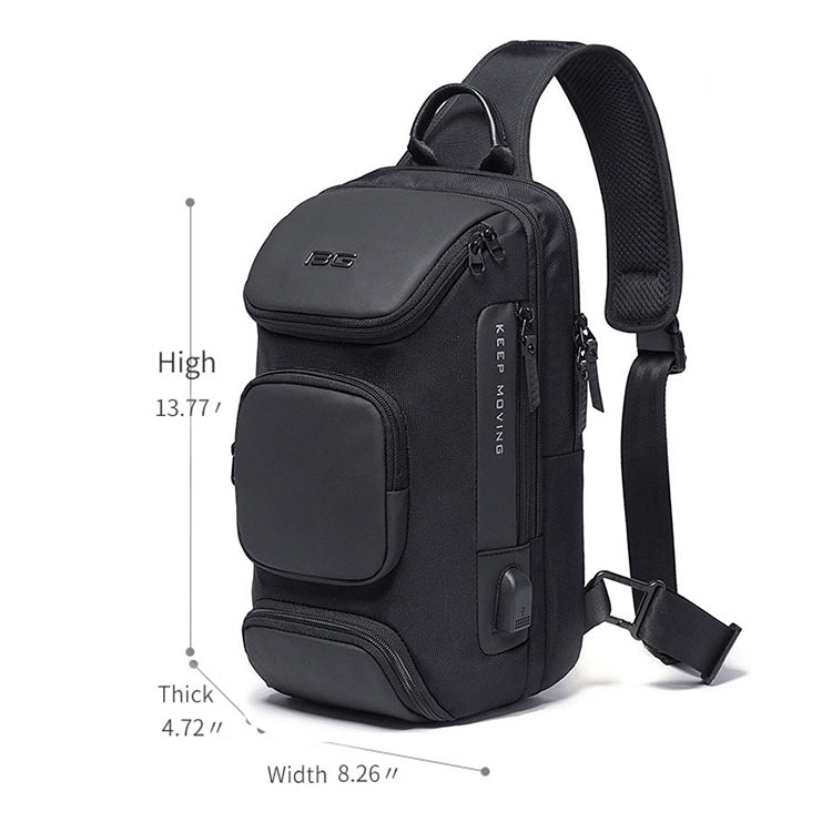 BANGE Fashion Travel Chest Bag Business Backpack Single Shoulder Bag (Black) - British D'sire