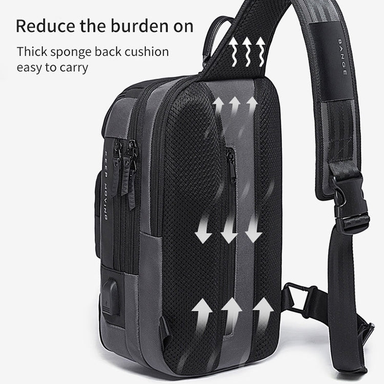 BANGE Fashion Travel Chest Bag Business Backpack Single Shoulder Bag (Grey) - British D'sire