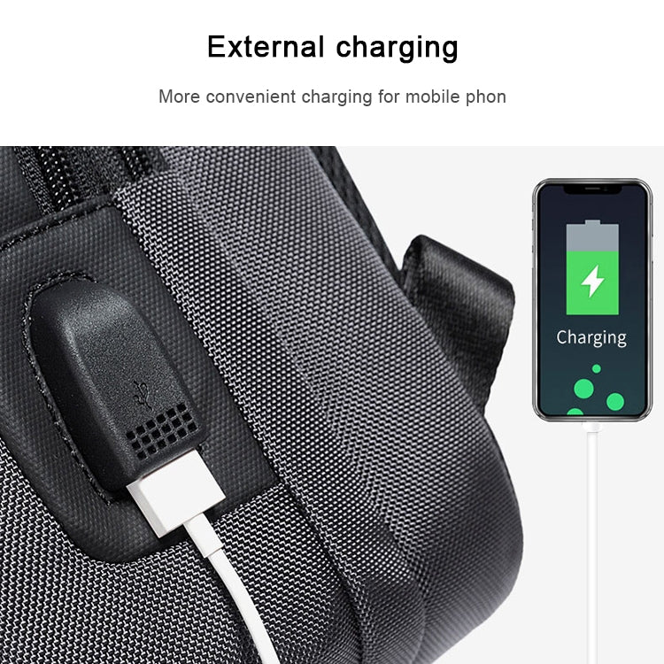 BANGE Men Security USB Chest Bag Portable Outdoor Shoulder Bag(Grey) - British D'sire