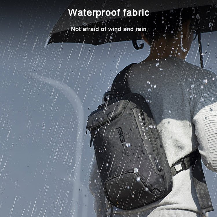 BANGE Men Security USB Chest Bag Portable Outdoor Shoulder Bag(Grey) - British D'sire