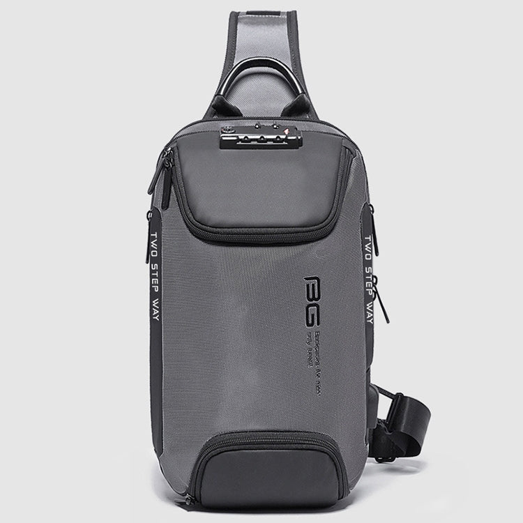 Men Security USB Chest Bag Portable Outdoor Shoulder Bag(Grey) Secondary image