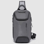 BANGE Men Security USB Chest Bag Portable Outdoor Shoulder Bag(Grey) - British D'sire