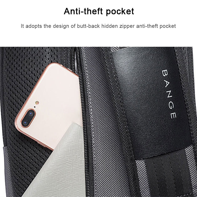 BANGE Men Security USB Chest Bag Portable Outdoor Shoulder Bag(Grey) - British D'sire