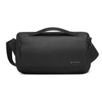 BANGE Sports Leisure Chest Bag Business Waist Bag Trendy Fashion Messenger Bag Shoulder Bag (Black) - British D'sire