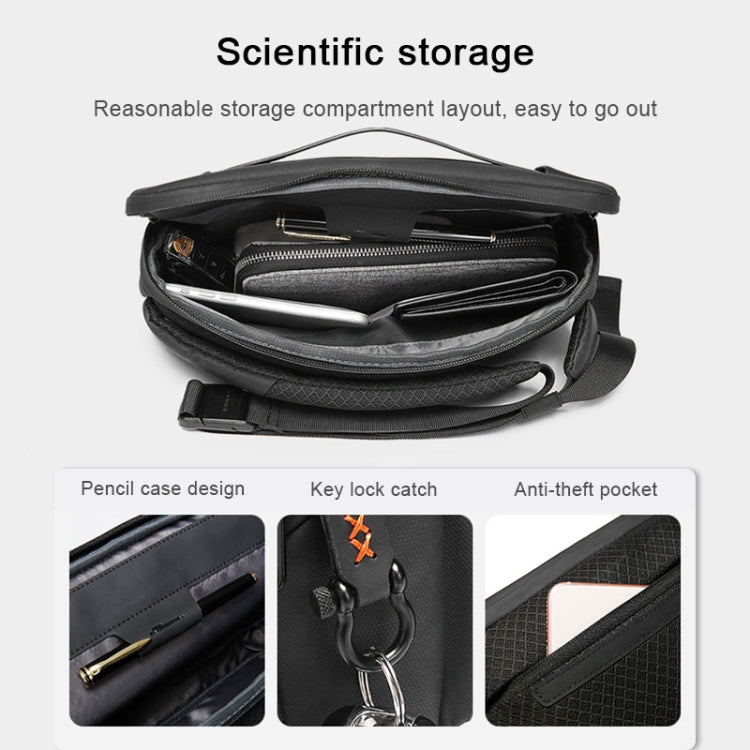 BANGE Sports Leisure Chest Bag Business Waist Bag Trendy Fashion Messenger Bag Shoulder Bag (Black) - British D'sire