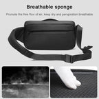 BANGE Sports Leisure Chest Bag Business Waist Bag Trendy Fashion Messenger Bag Shoulder Bag (Black) - British D'sire