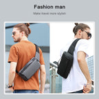 BANGE Sports Leisure Chest Bag Business Waist Bag Trendy Fashion Messenger Bag Shoulder Bag (Blue) - British D'sire