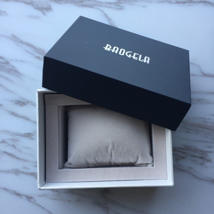 BAOGELA Paper + Sponge Square Watch Packaging Box Black Watch Gift Box, Size: 12.5 x 9.5 x 7.2cm - British D'sire