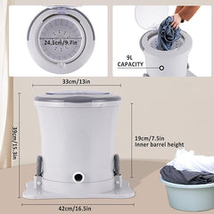 BAOSHISHAN Manual Spin Dryer for Clothes 9L Mini Spin Dryer Non-Electric Portable Clothes Dryer With Drain Pipe for Apartment Dorm Camping - British D'sire
