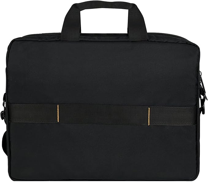 Basics Compact Laptop Shoulder Bag Carrying Case with Padded Strap and Zippered Accessory Pocket, 1 - Pack, 39.6 cm, Black - Laptop Bag - British D'sire
