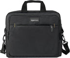 Basics Compact Laptop Shoulder Bag Carrying Case with Padded Strap and Zippered Accessory Pocket, 1 - Pack, 39.6 cm, Black - Laptop Bag - British D'sire