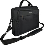 Basics Compact Laptop Shoulder Bag Carrying Case with Padded Strap and Zippered Accessory Pocket, 1 - Pack, 39.6 cm, Black - Laptop Bag - British D'sire