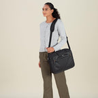 Basics Compact Laptop Shoulder Bag Carrying Case with Padded Strap and Zippered Accessory Pocket, 1 - Pack, 39.6 cm, Black - Laptop Bag - British D'sire