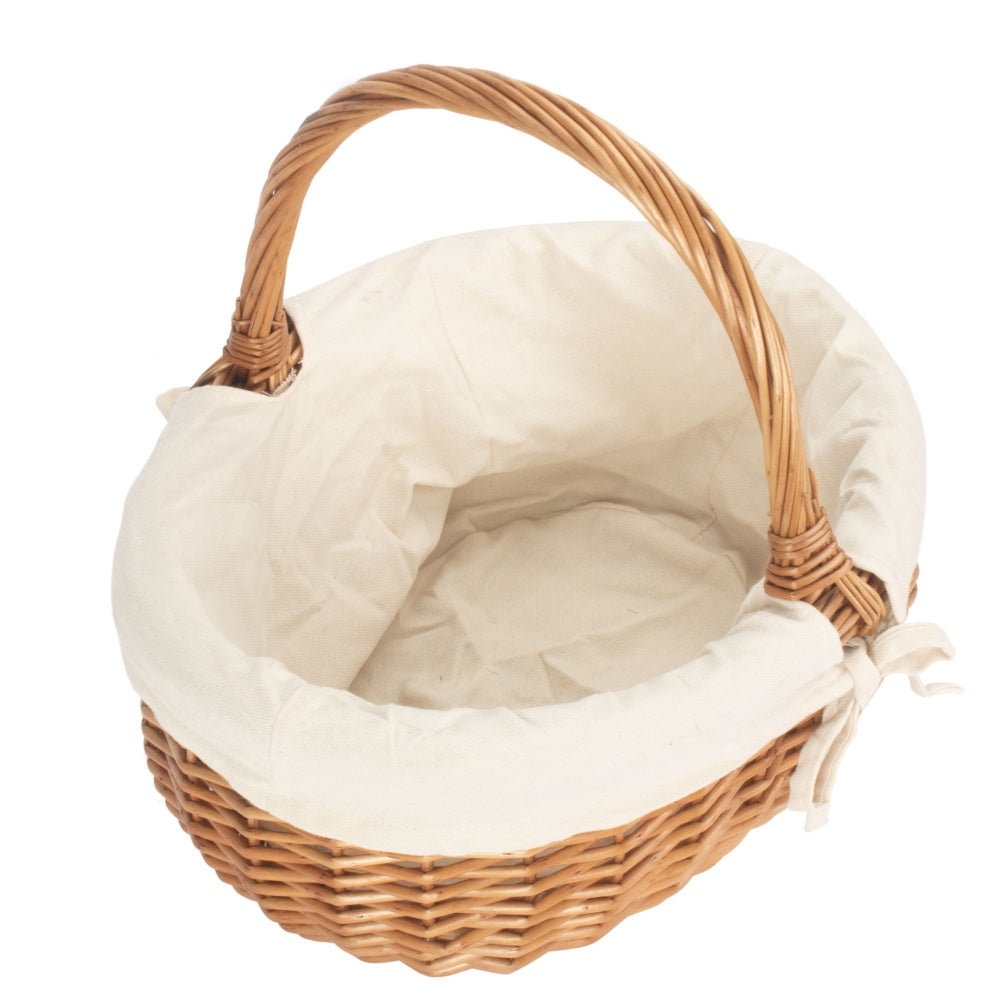 Deluxe Wicker Shopping Basket With White Lining Secondary image