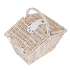 Red Hamper Small White Elegant Picnic Wicker Basket
